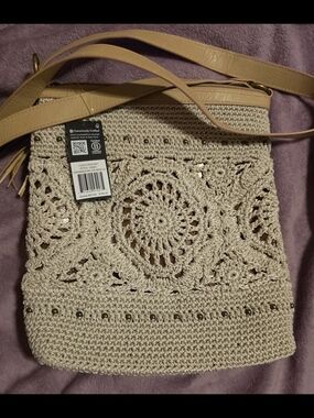 The Sak Lucia Crochet Cream with Tan Strap